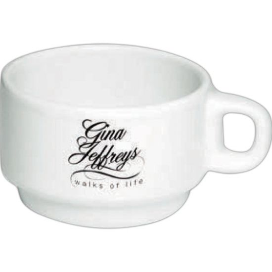 Elegant Durable and Colorful Porcelain Espresso Cup and Saucer Set - Gold,  2 oz. Set of 6 