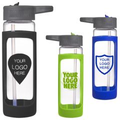 Modern Glass Water Bottle — Custom Logo USA