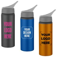 Giveaway Aluminum Water Bottles with Carabiner (25 Oz., Full Color Logo)