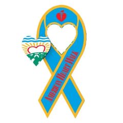 3.5 Inch  X 8 Inch  Awareness Ribbon Vehicle Magnet - Heart Cutout