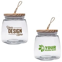 16 oz. Glass Candy Jars w/ Wire Wooden Lid
