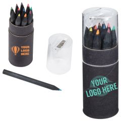 Custom Black Cover Adult Coloring Book & 6-Color Pencil Set To-Go