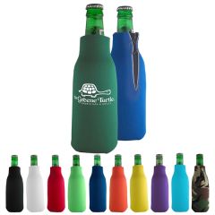 4 Pack Beer Bottle Insulator Sleeve Keep Drink Cold,Zip-Up Bottle Jackets,Beer Bottle Cooler Sleeves,Neoprene Cover, Black