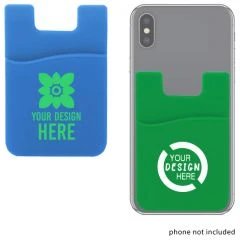 Laser Engraved Silicone Cell Phone Wallet Phone Sticker Pocket 