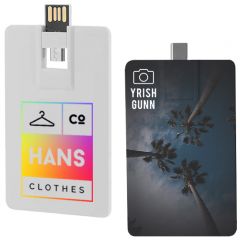 Dual USB-C USB-A Credit Card Flash Drive