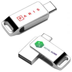 Dual USB-C USB-A Swivel Flash Drive