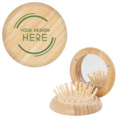 Fsc 100% Bamboo Compact Mirror/Brush