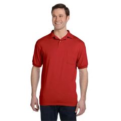 Hanes Adult 50/50 Ecosmart Jersey Pocket Polo