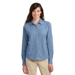 Port & Company - Ladies Long Sleeve Value Denim Shirt.