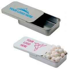 NC Custom: Domed Tin with Truck Shaped Mints. Supplied By: Chocolate Inn