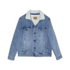 Threadfast Apparel Unisex Sherpa-Lined Denim Jacket