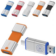 Retractable Duo USB-C USB-A Flash Drive 3.0 Model