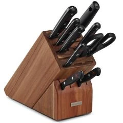 Henley 5 Piece Kitchen Knife Knife & Bamboo Wood Block Set With