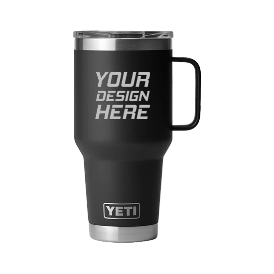 New YETI Rambler Black 30 oz Travel Mug with Stronghold Lid