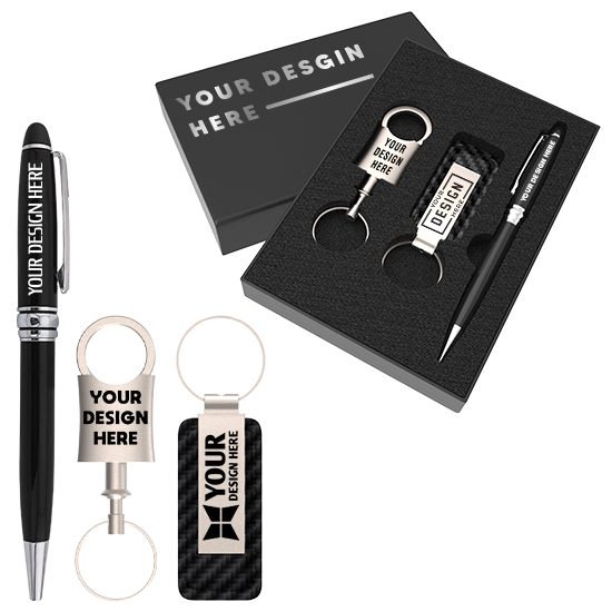 Custom Mixed Dual Keychain and Twistoff Pen Gift Set 700152